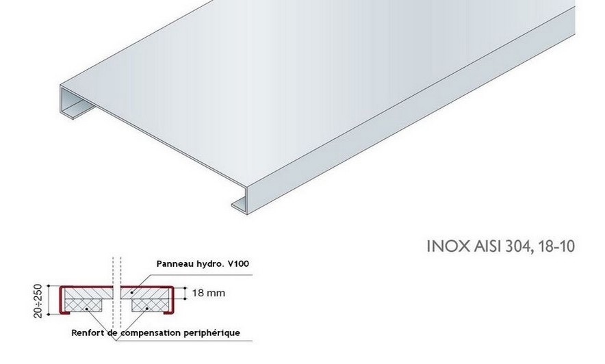 Plan de travail inox brossé - Inox de qualité - Maplaqueinox